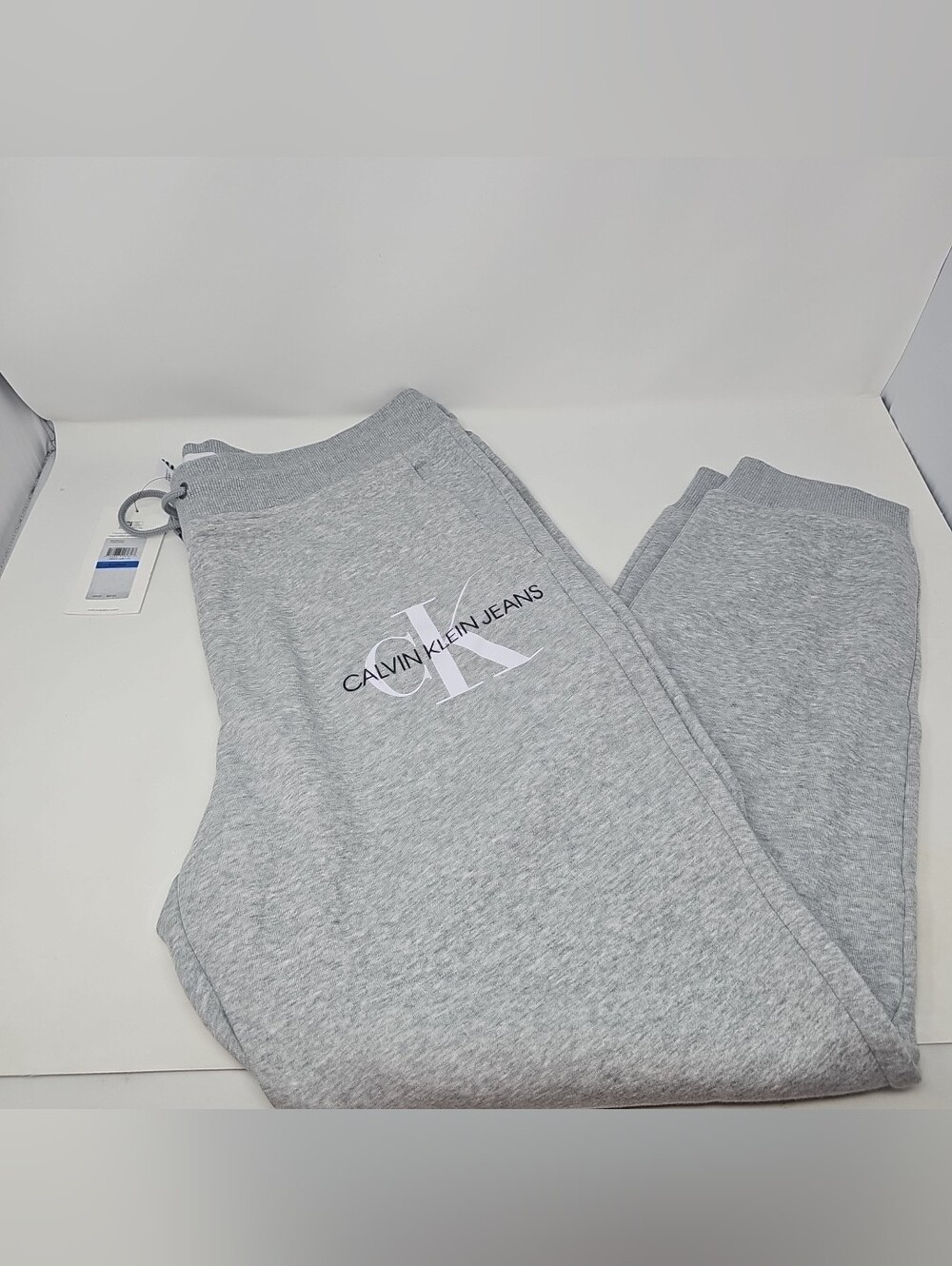 New Calvin Klein Jeans Light Gray Kids Logo Joggers
